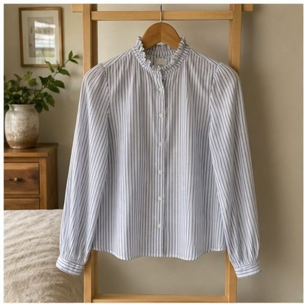 Charcoal Ruffle Blouse